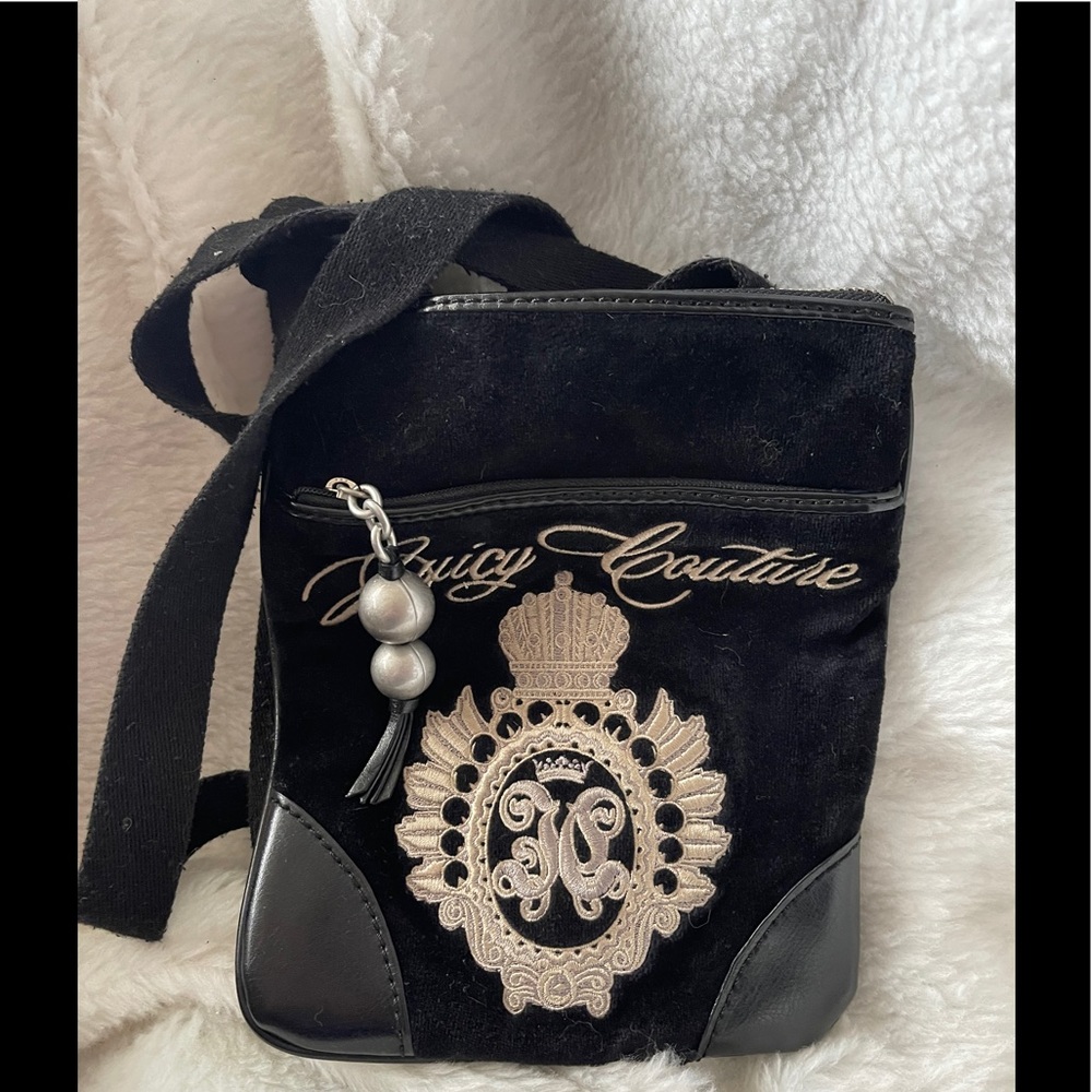 Juicy Couture black velour crossbody